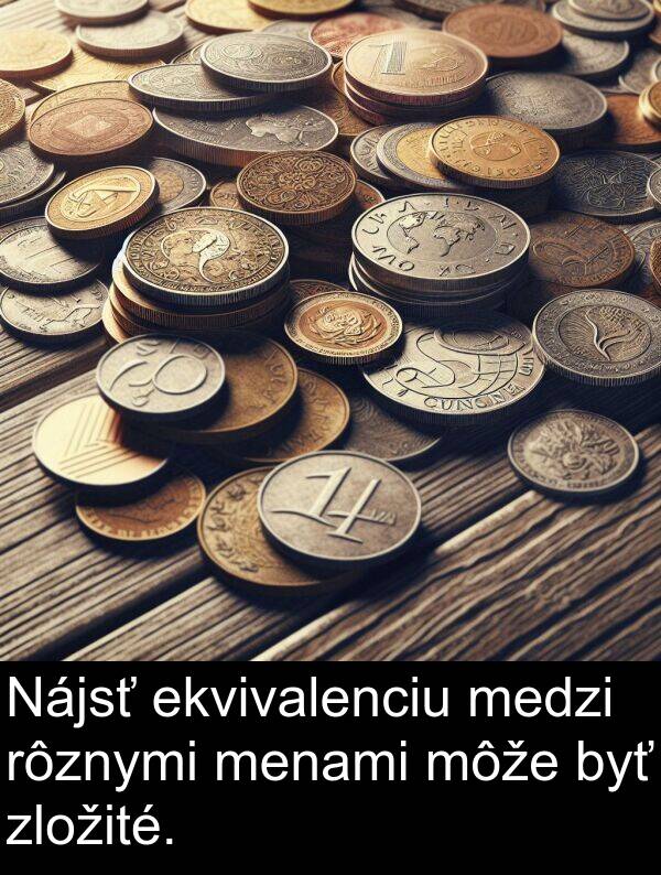 ekvivalenciu: Nájsť ekvivalenciu medzi rôznymi menami môže byť zložité.