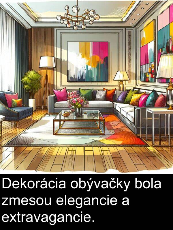 elegancie: Dekorácia obývačky bola zmesou elegancie a extravagancie.