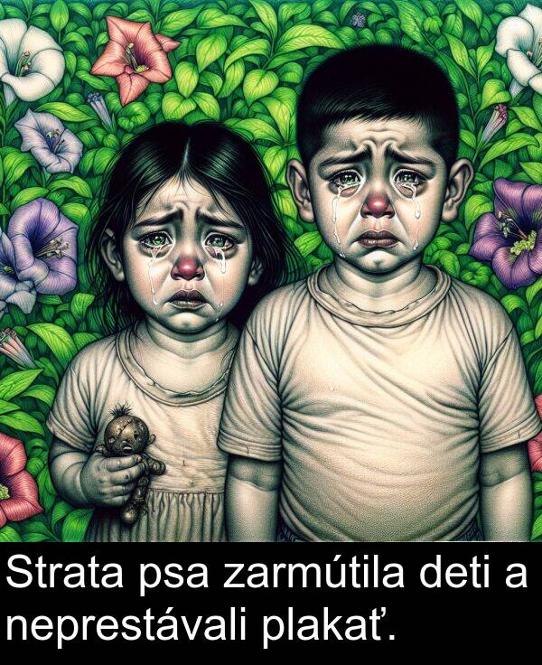 zarmútila: Strata psa zarmútila deti a neprestávali plakať.