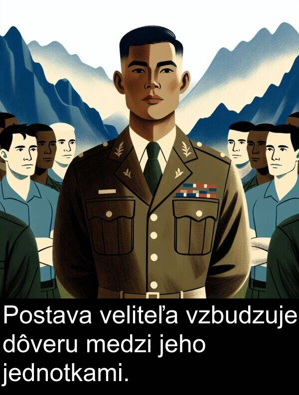 veliteľa: Postava veliteľa vzbudzuje dôveru medzi jeho jednotkami.