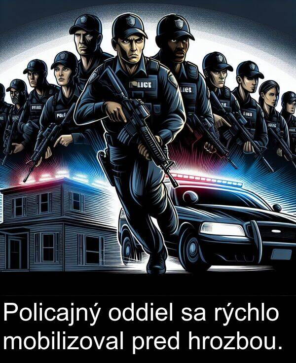 rýchlo: Policajný oddiel sa rýchlo mobilizoval pred hrozbou.