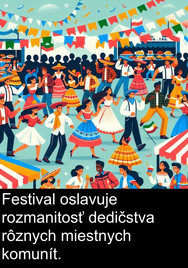 rôznych: Festival oslavuje rozmanitosť dedičstva rôznych miestnych komunít.