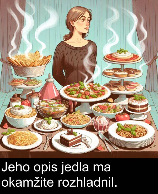 jedla: Jeho opis jedla ma okamžite rozhladnil.