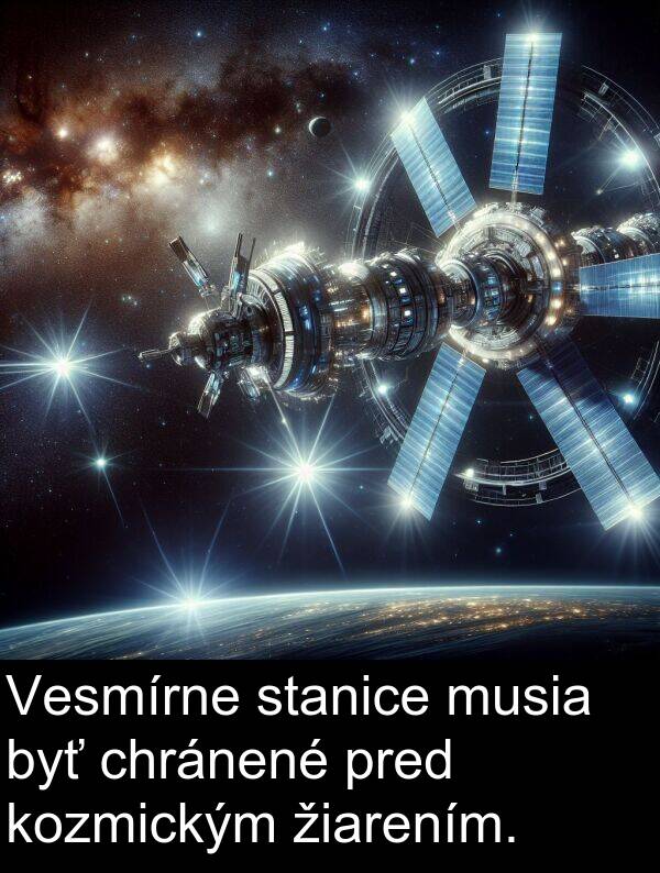 kozmickým: Vesmírne stanice musia byť chránené pred kozmickým žiarením.