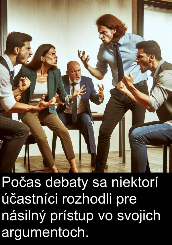 niektorí: Počas debaty sa niektorí účastníci rozhodli pre násilný prístup vo svojich argumentoch.