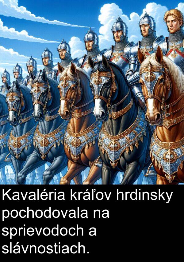 slávnostiach: Kavaléria kráľov hrdinsky pochodovala na sprievodoch a slávnostiach.