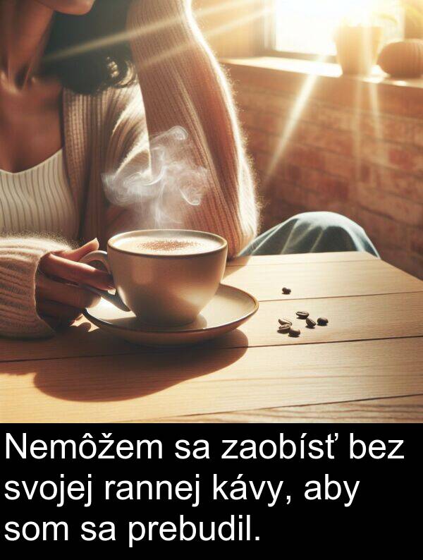 rannej: Nemôžem sa zaobísť bez svojej rannej kávy, aby som sa prebudil.