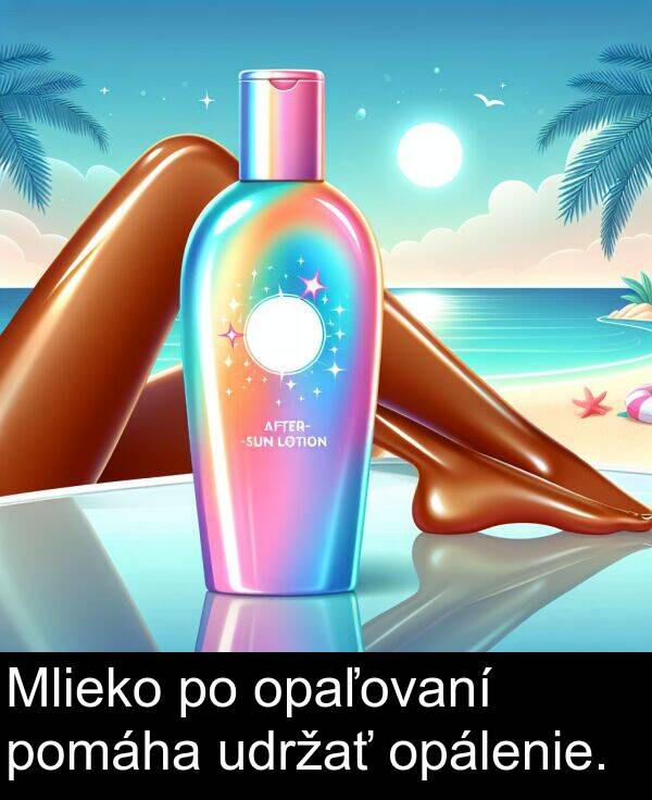opaľovaní: Mlieko po opaľovaní pomáha udržať opálenie.