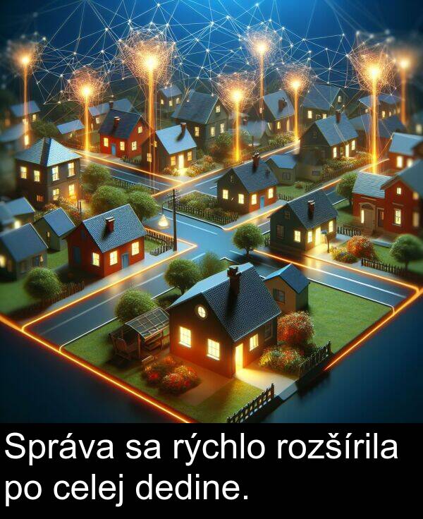 celej: Správa sa rýchlo rozšírila po celej dedine.