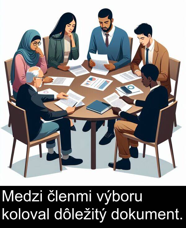 výboru: Medzi členmi výboru koloval dôležitý dokument.