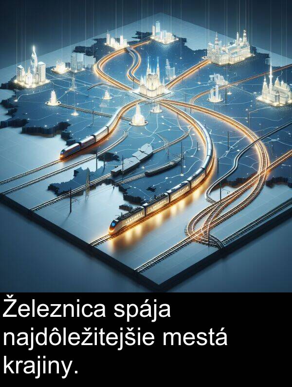krajiny: Železnica spája najdôležitejšie mestá krajiny.