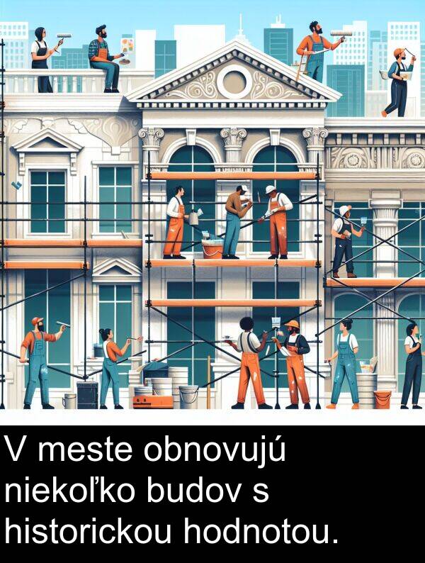 niekoľko: V meste obnovujú niekoľko budov s historickou hodnotou.