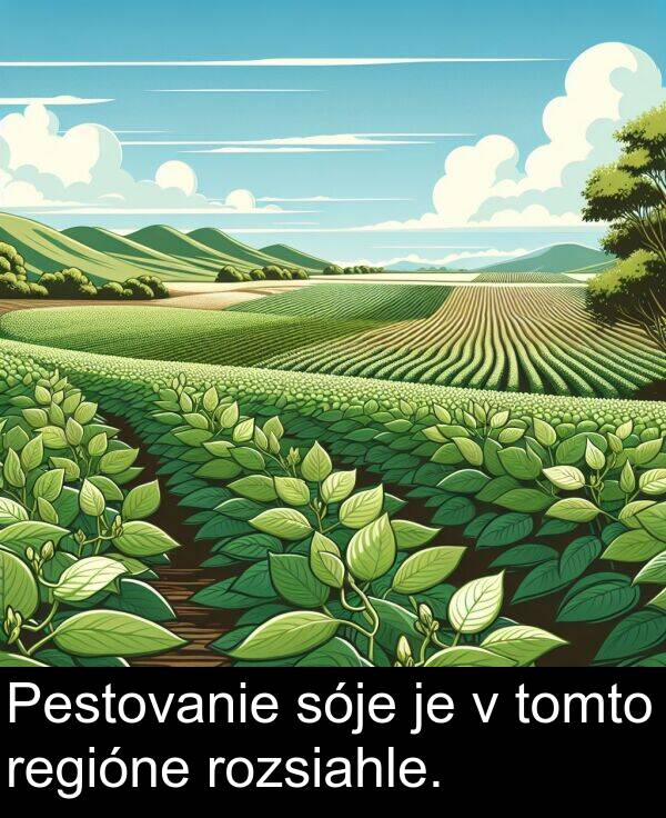 rozsiahle: Pestovanie sóje je v tomto regióne rozsiahle.
