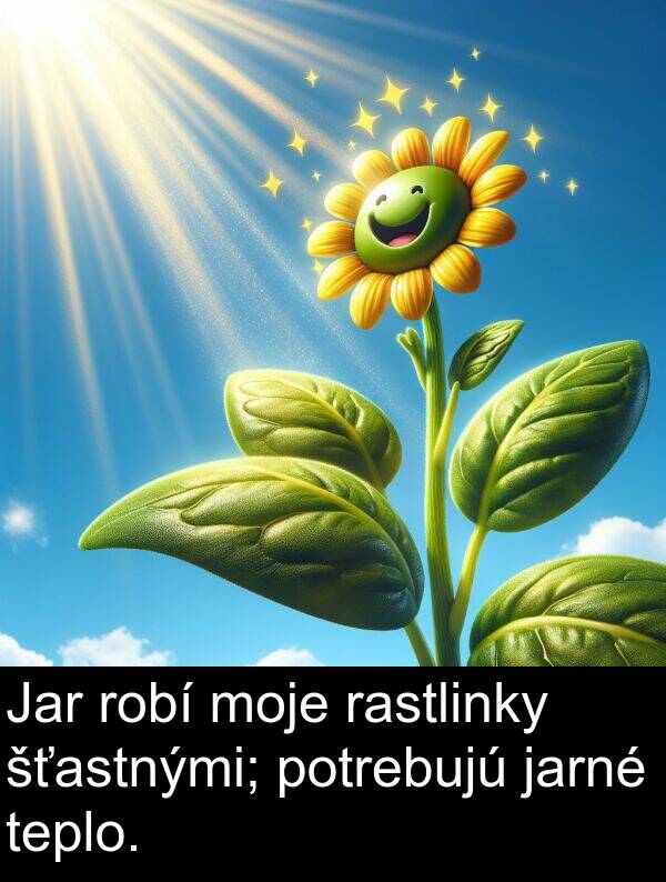 jarné: Jar robí moje rastlinky šťastnými; potrebujú jarné teplo.