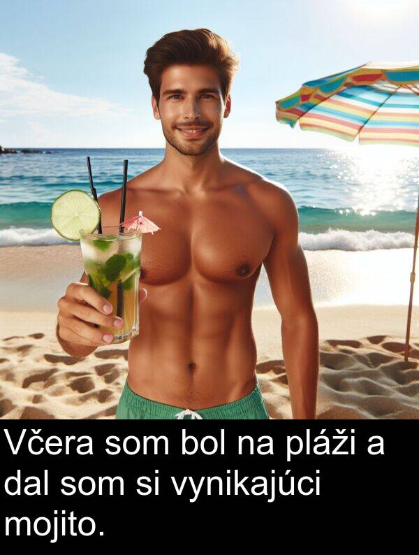 vynikajúci: Včera som bol na pláži a dal som si vynikajúci mojito.