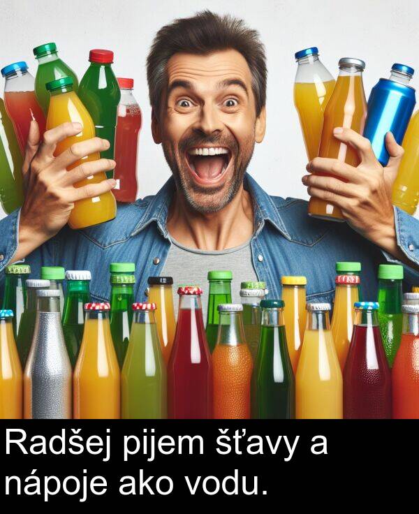 ako: Radšej pijem šťavy a nápoje ako vodu.