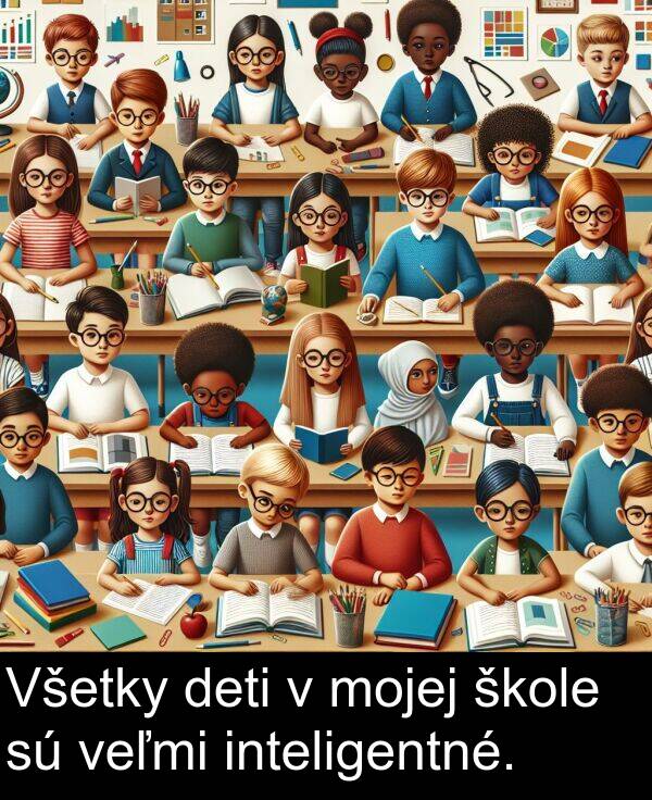 mojej: Všetky deti v mojej škole sú veľmi inteligentné.