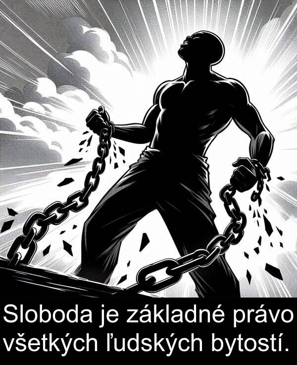 všetkých: Sloboda je základné právo všetkých ľudských bytostí.
