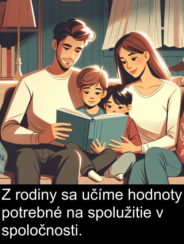 spoločnosti: Z rodiny sa učíme hodnoty potrebné na spolužitie v spoločnosti.