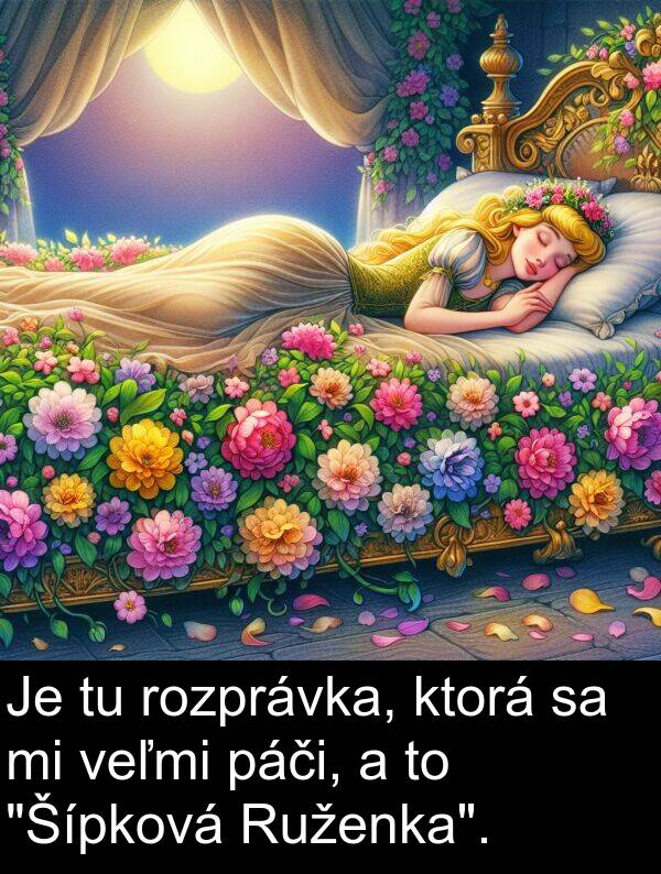 rozprávka: Je tu rozprávka, ktorá sa mi veľmi páči, a to "Šípková Ruženka".