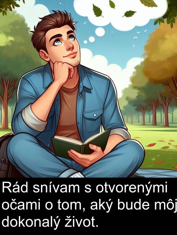 bude: Rád snívam s otvorenými očami o tom, aký bude môj dokonalý život.