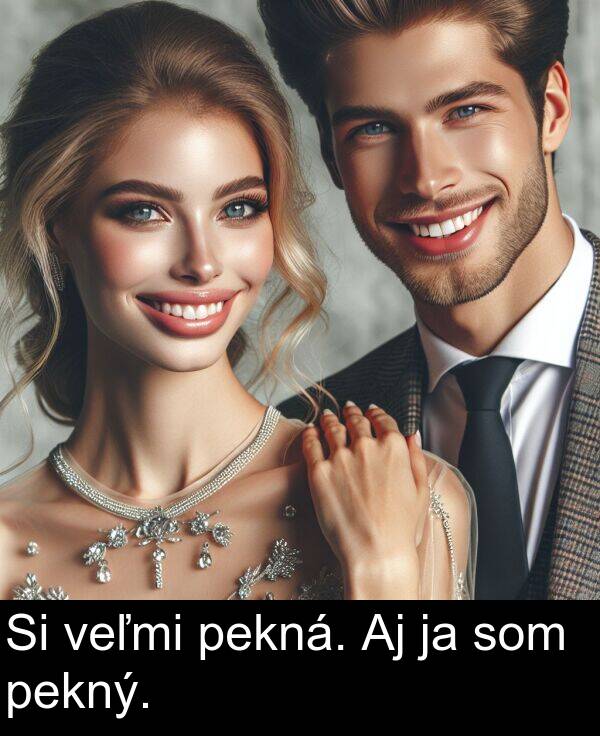veľmi: Si veľmi pekná. Aj ja som pekný.