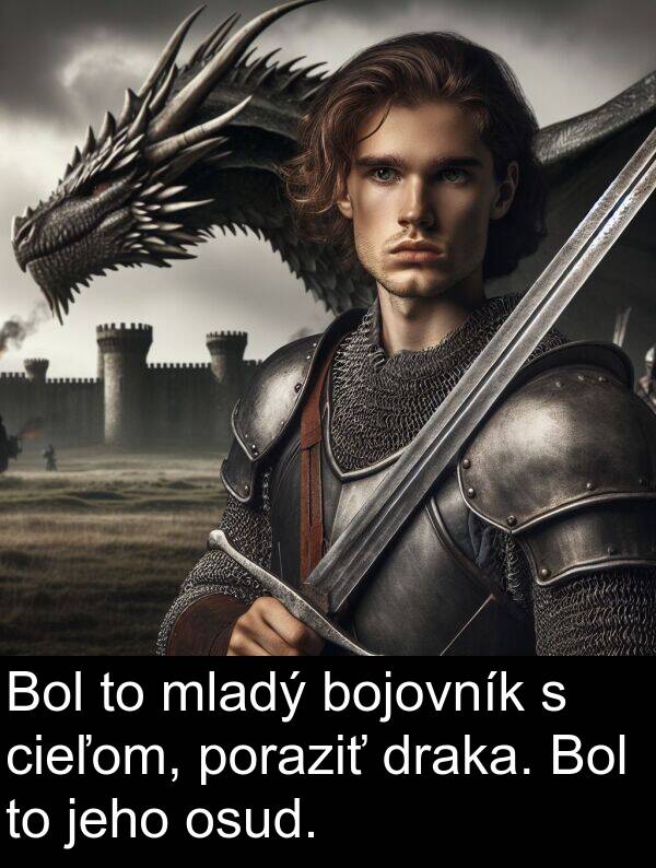 osud: Bol to mladý bojovník s cieľom, poraziť draka. Bol to jeho osud.
