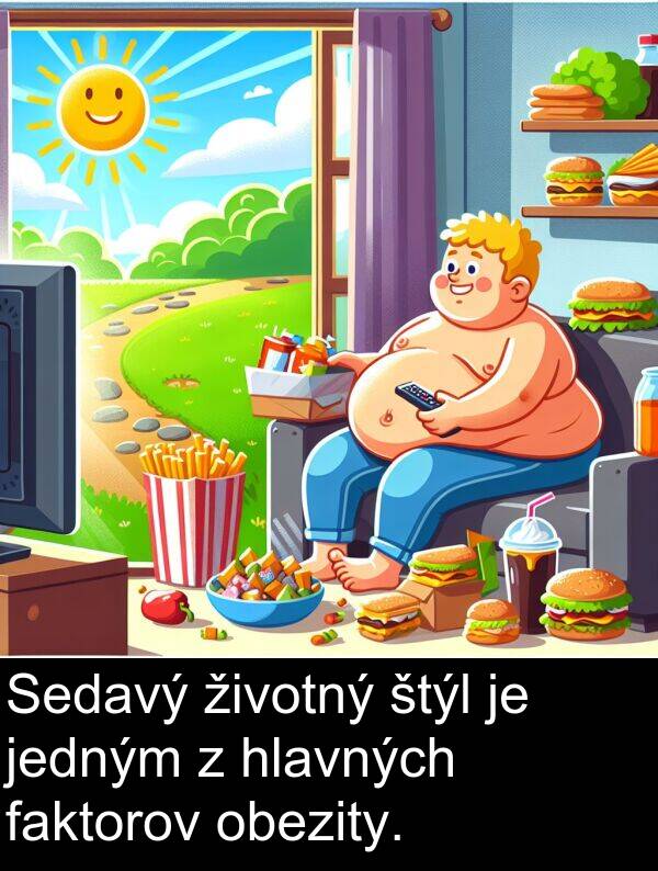 faktorov: Sedavý životný štýl je jedným z hlavných faktorov obezity.