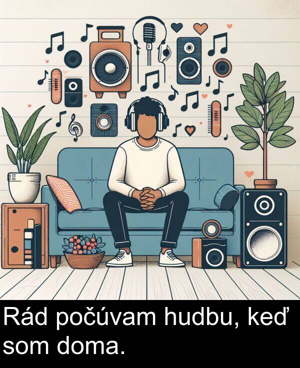 počúvam: Rád počúvam hudbu, keď som doma.