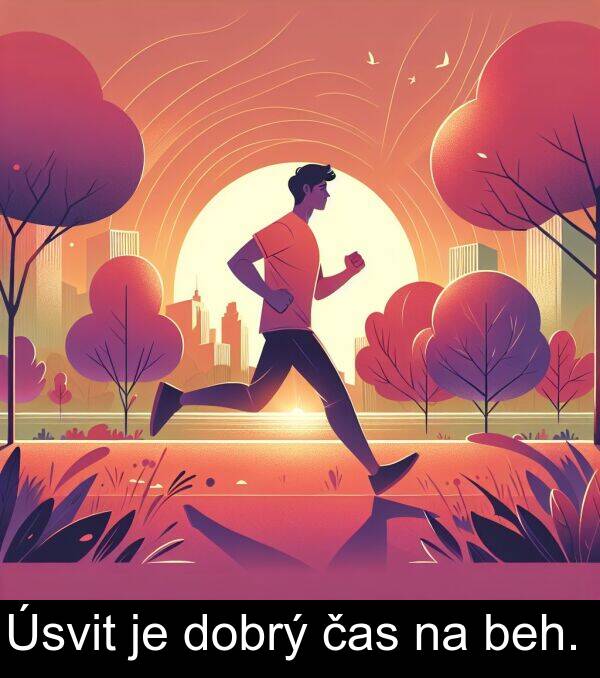 čas: Úsvit je dobrý čas na beh.