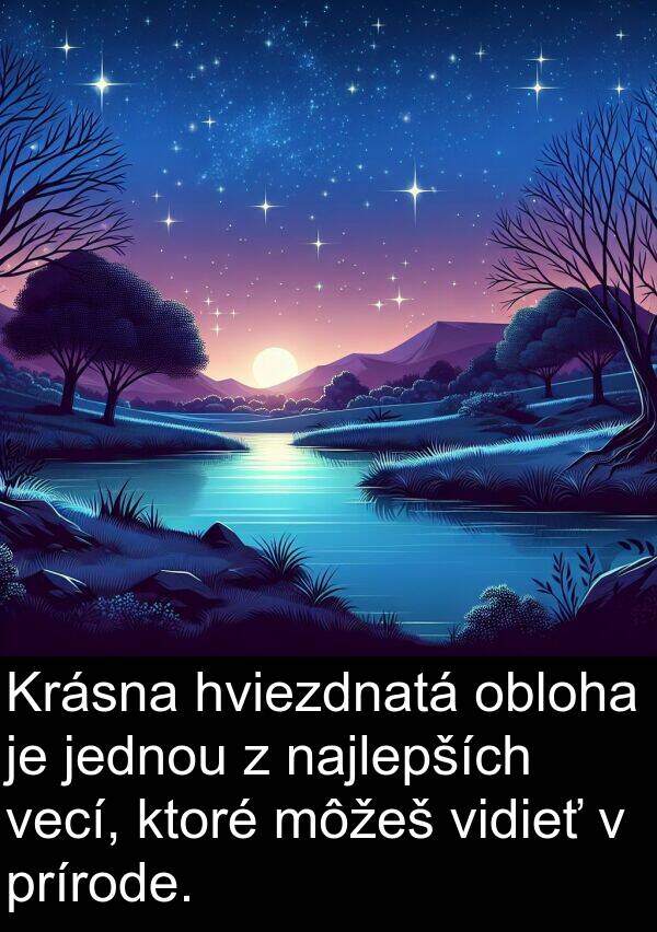 obloha: Krásna hviezdnatá obloha je jednou z najlepších vecí, ktoré môžeš vidieť v prírode.