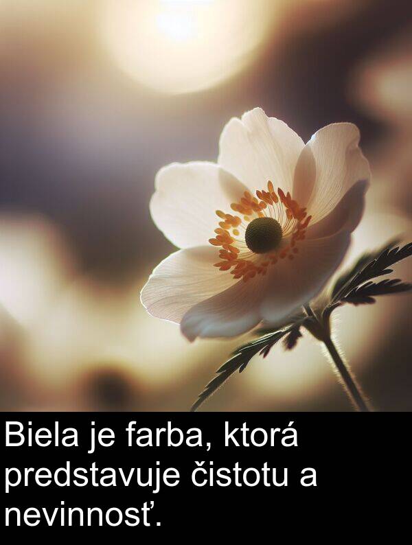 čistotu: Biela je farba, ktorá predstavuje čistotu a nevinnosť.