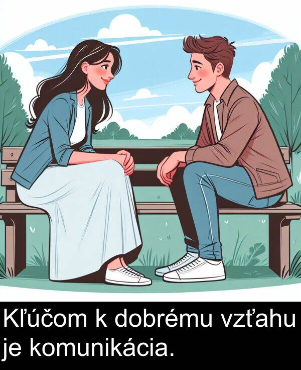 vzťahu: Kľúčom k dobrému vzťahu je komunikácia.