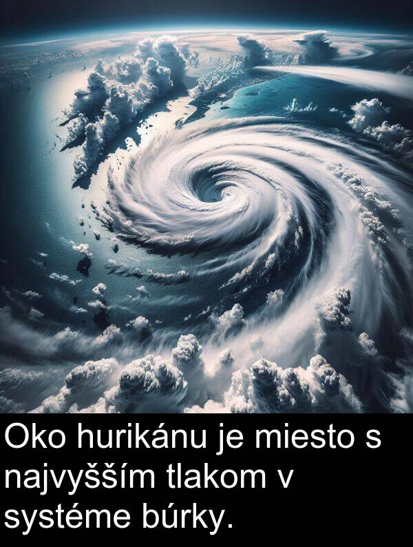 hurikánu: Oko hurikánu je miesto s najvyšším tlakom v systéme búrky.