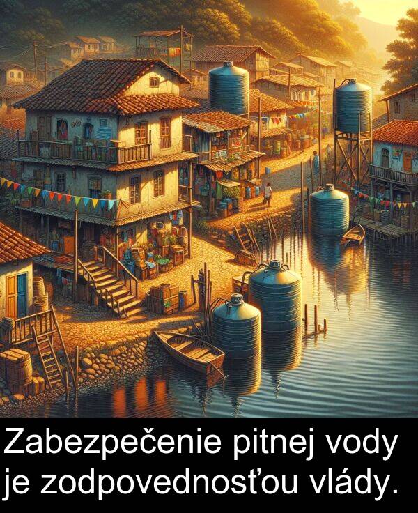 vody: Zabezpečenie pitnej vody je zodpovednosťou vlády.