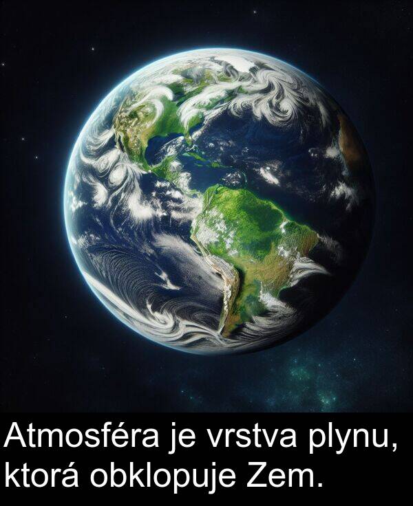 vrstva: Atmosféra je vrstva plynu, ktorá obklopuje Zem.