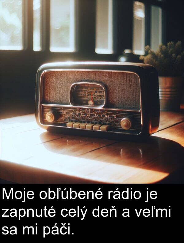 rádio: Moje obľúbené rádio je zapnuté celý deň a veľmi sa mi páči.