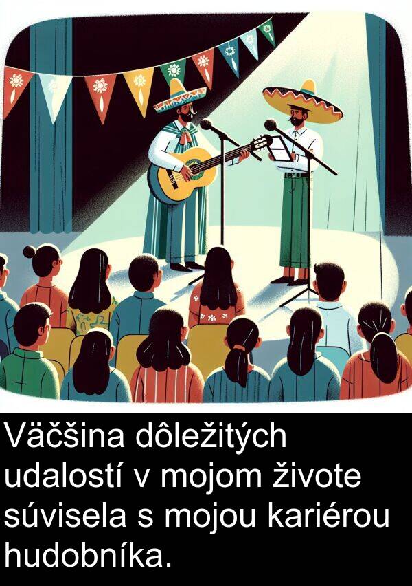 súvisela: Väčšina dôležitých udalostí v mojom živote súvisela s mojou kariérou hudobníka.