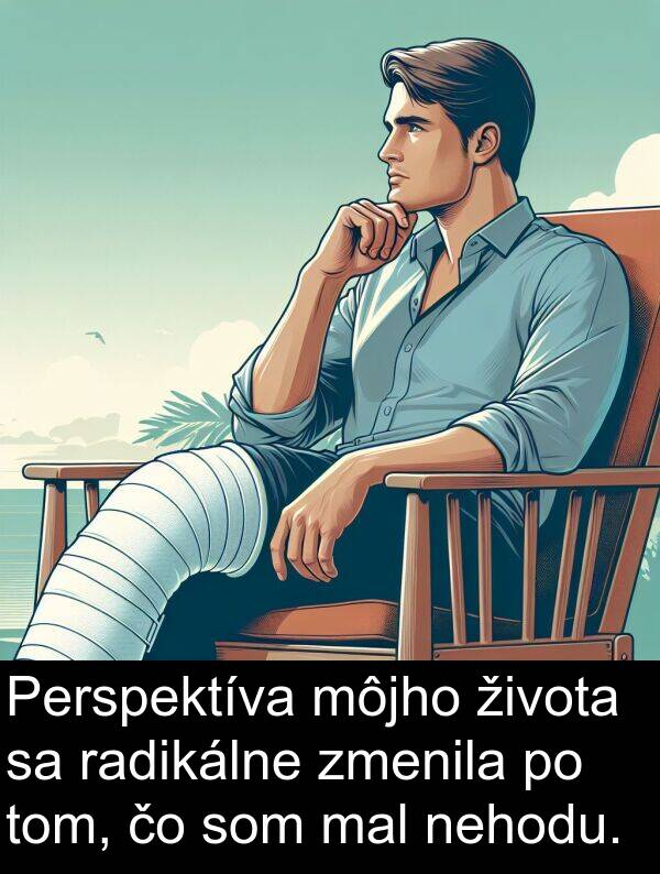 nehodu: Perspektíva môjho života sa radikálne zmenila po tom, čo som mal nehodu.