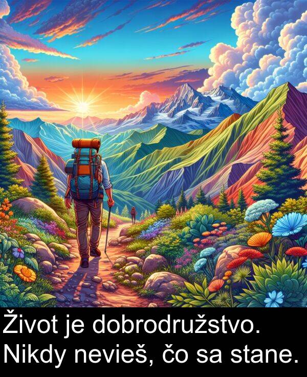 nevieš: Život je dobrodružstvo. Nikdy nevieš, čo sa stane.