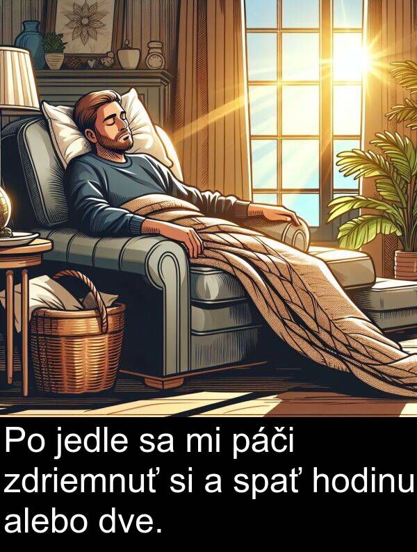 jedle: Po jedle sa mi páči zdriemnuť si a spať hodinu alebo dve.