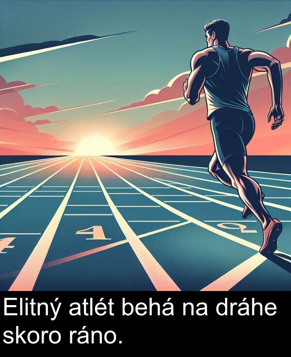 skoro: Elitný atlét behá na dráhe skoro ráno.