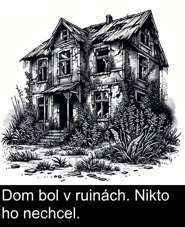 nechcel: Dom bol v ruinách. Nikto ho nechcel.