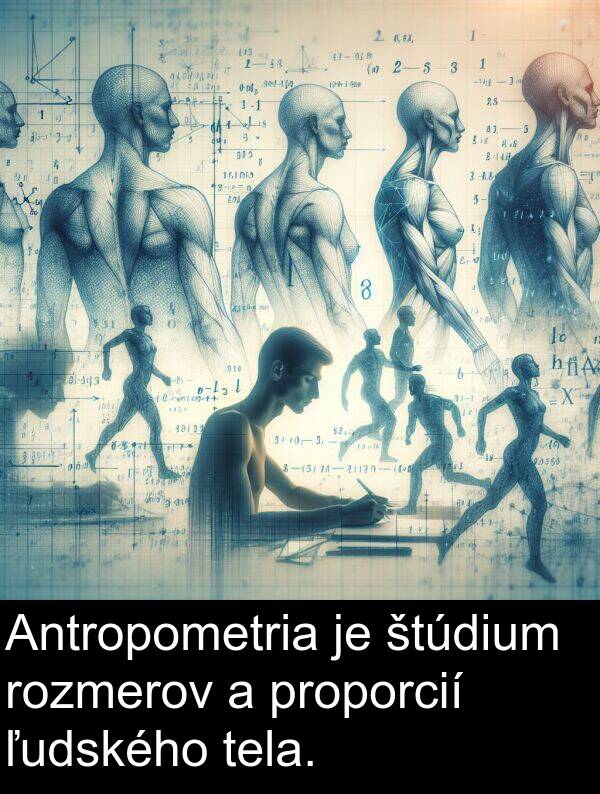 rozmerov: Antropometria je štúdium rozmerov a proporcií ľudského tela.