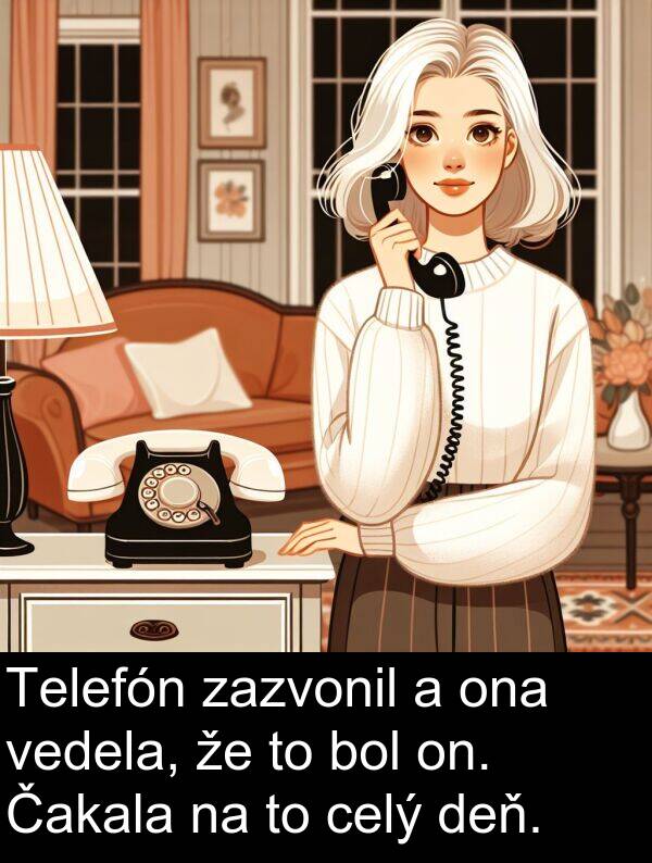 vedela: Telefón zazvonil a ona vedela, že to bol on. Čakala na to celý deň.