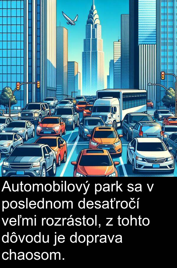 chaosom: Automobilový park sa v poslednom desaťročí veľmi rozrástol, z tohto dôvodu je doprava chaosom.