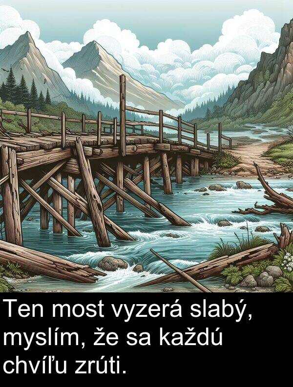 slabý: Ten most vyzerá slabý, myslím, že sa každú chvíľu zrúti.