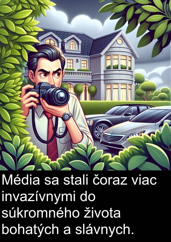 slávnych: Média sa stali čoraz viac invazívnymi do súkromného života bohatých a slávnych.