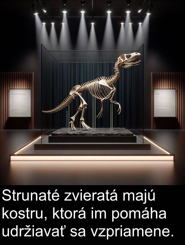 majú: Strunaté zvieratá majú kostru, ktorá im pomáha udržiavať sa vzpriamene.