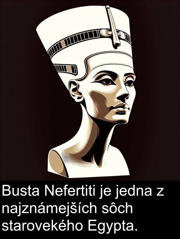 jedna: Busta Nefertiti je jedna z najznámejších sôch starovekého Egypta.